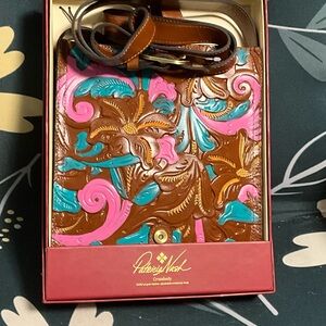 Patricia Nash tooled painted leather crossbody bag
